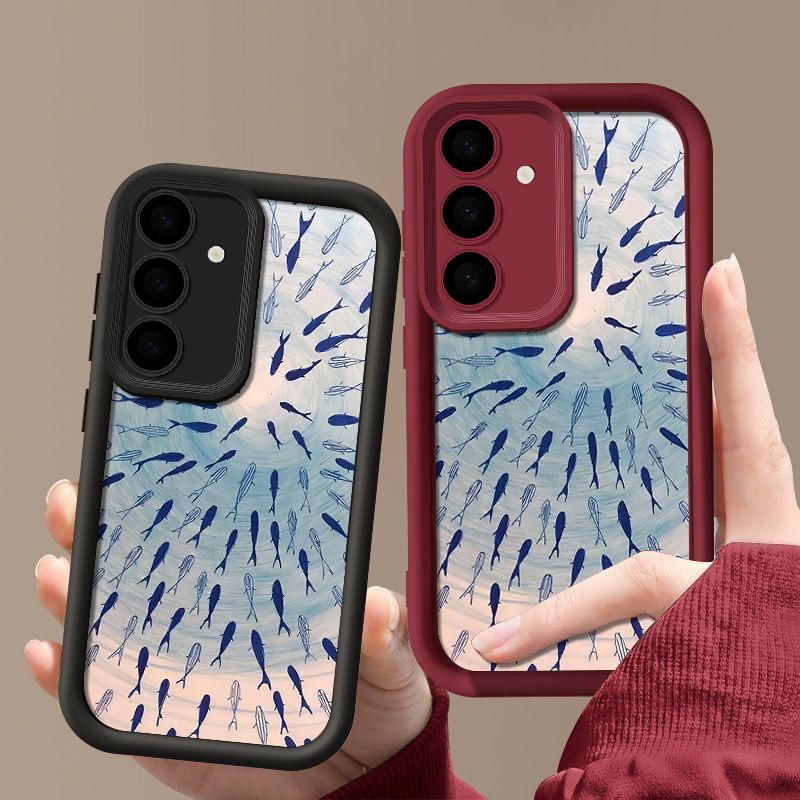 Мягкий чехол с рисунком дельфина для Samsung Galaxy S25 Edge S24 S23 S22 Ultra S24 FE A56 A55 A36 A26 A16 A15 A35 A54 5G