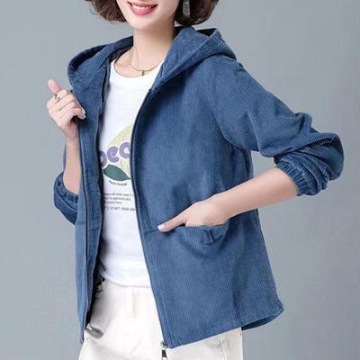 Женская одежда Короткие вельветовые куртки Зимние толстые флисовые теплые пальто с капюшоном на молнии Модные однотонные простые универсальные толстовки с капюшоном Женские