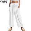 Women's Fashion Casual Solid Color Print High Waist Trousers Pants & Capris