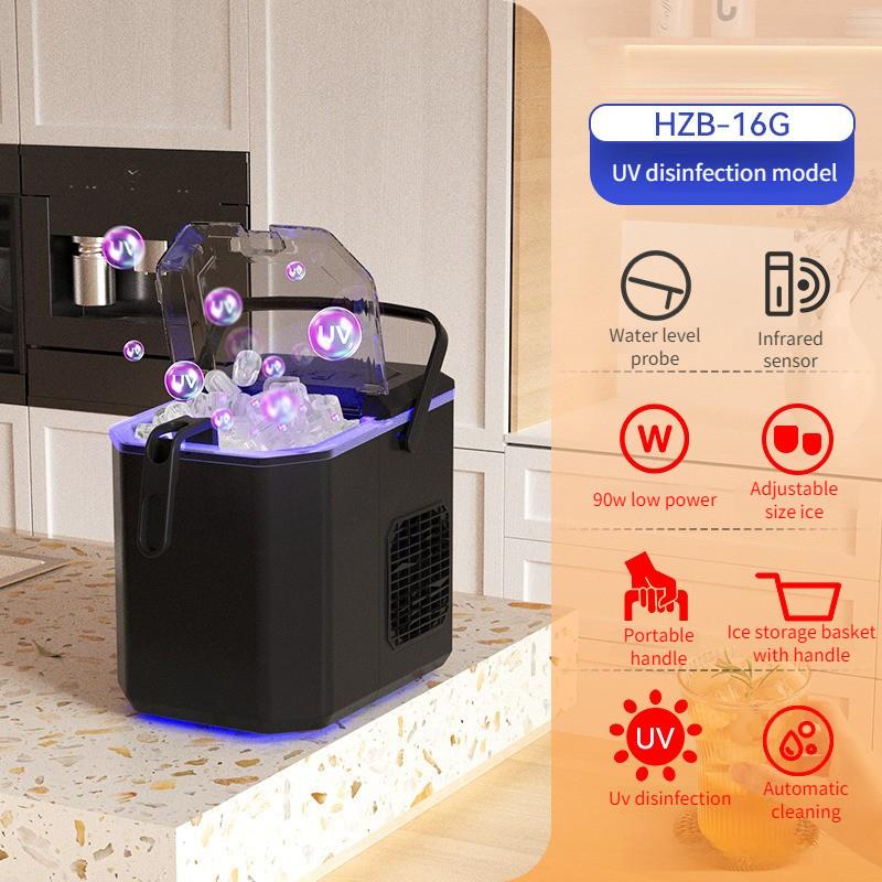 Бытовой автоматический самоочищающийся льдогенератор, бесшумная работа, машина для производства льда, маленький электрический льдогенератор для кубиков льда