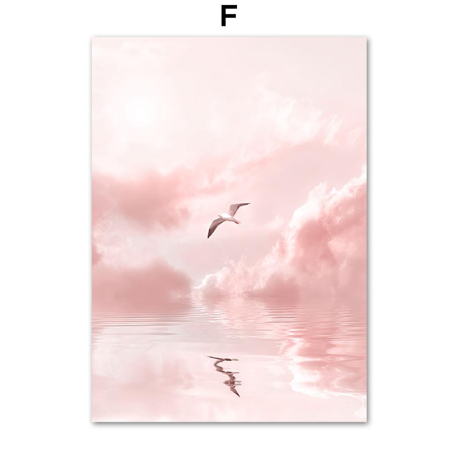 Облако, тюльпан, ветряная мельница, цветок, озеро, одуванчик, тростниковая птица, настенная живопись, холст, картина, скандинавский постер, Декор, фотографии для гостиной