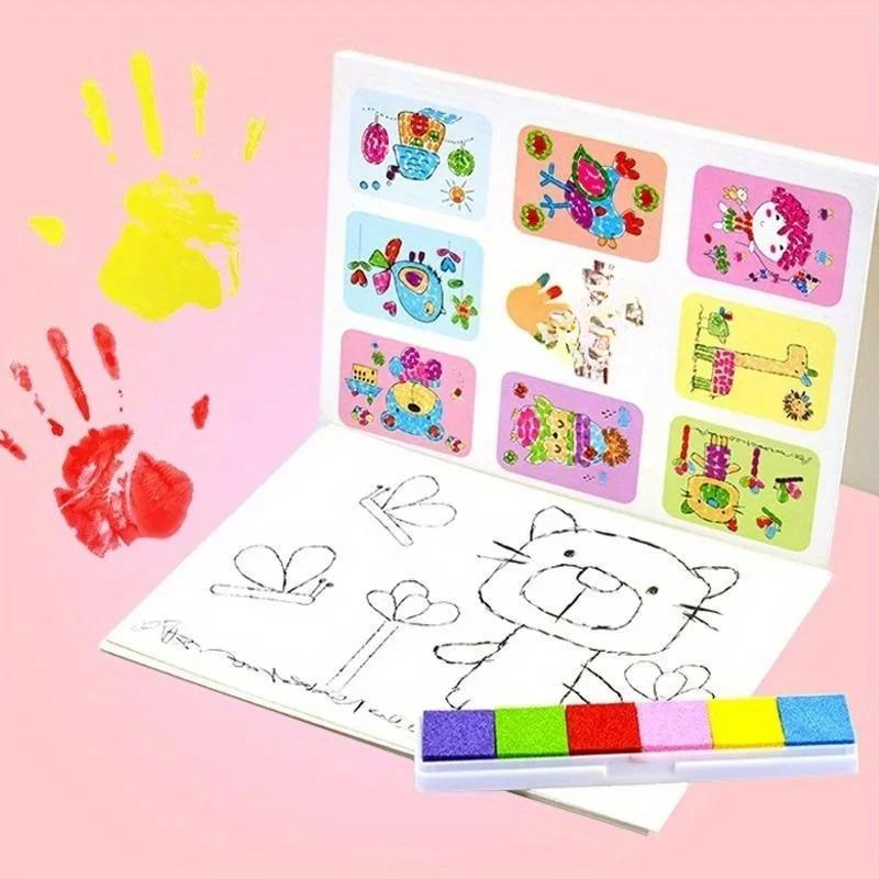1set  Scrawl Finger Painting Nontoxic Watercolour Craft Set DIY Play Tools Accessories Hand Printed Color Painting