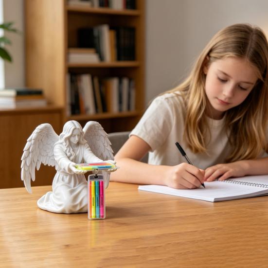 Ангел Держатель для ручек на стол 3D-печатная статуэтка ангела Стенд для демонстрации карандашей Декоративный органайзер для дома Офиса Спальни Гостиной Настольный декор