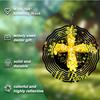 Metal 3D Cross Wind Spinner Outdoor Hanging Decor with 360 Rotating Hook Garden Yard Balcony Decoration for All Seasons