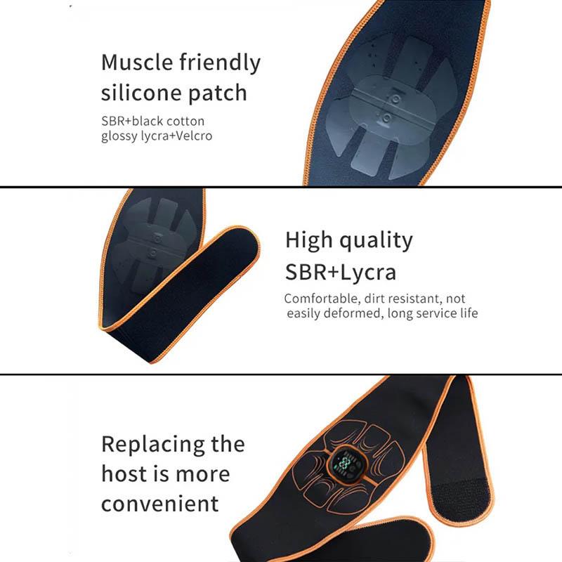 ABS стимулятор электрическая вибрация тренажер для мышц живота стимулятор мышц USB зарядка для похудения тела фитнес массажные ремни