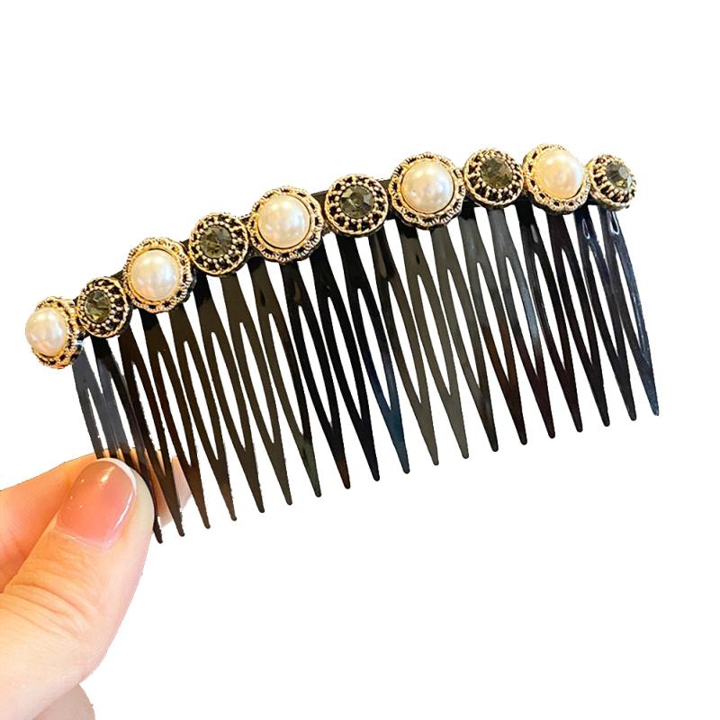 Жемчужная расческа для волос Расческа-вставка Измельченная отделка волос Артефакт Заколка для волос Головной убор Нескользящая заколка