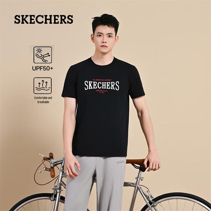 Skechers Унисекс летняя дышащая футболка с коротким рукавом