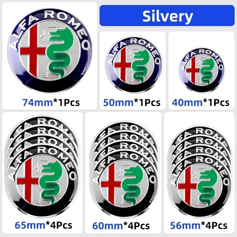 For Alfa Romeo 2026 Hot Sticker Car Hood Front Rear Trunk Steering Wheel hub sticker Emblem Badge For Alfa Romeo 159 147 Giuliet