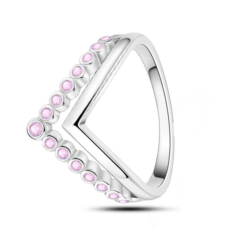 Charms Spring 925 Silver Color Rings Pink Heart Shaped Zircon Cat Rings for Woman Fine Romantic Wedding Engagement Jewelry Gifts