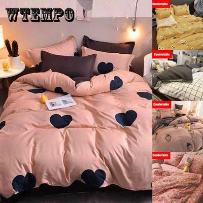 Комплект мягкого постельного белья из трех/четырех предметов, простыня, пододеяльник, наволочка, матрас с рисунком, одинарный, двухместный, комплект постельного белья King Queen Size