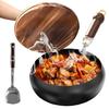 Traditional Cast Iron Wok Pan with Lid And Spatula 24cm Pure Iron Cookware with Physical Non-Stick Technology Coating-Free
