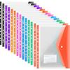 12pcs Expandable Document Wallets | A4 Perforated, Press Stud Closure, Durable Plastic, Ideal for Organizing Files and Labels, Document Organization