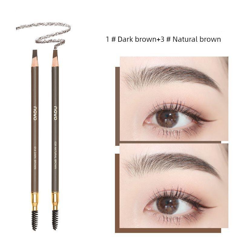 Novo Hard-Core Eyebrow Pencil for Women, Creates Natural-Looking Eyebrows with Distinct, Long-Lasting Lines, Waterproof and Sweat-Resistant,