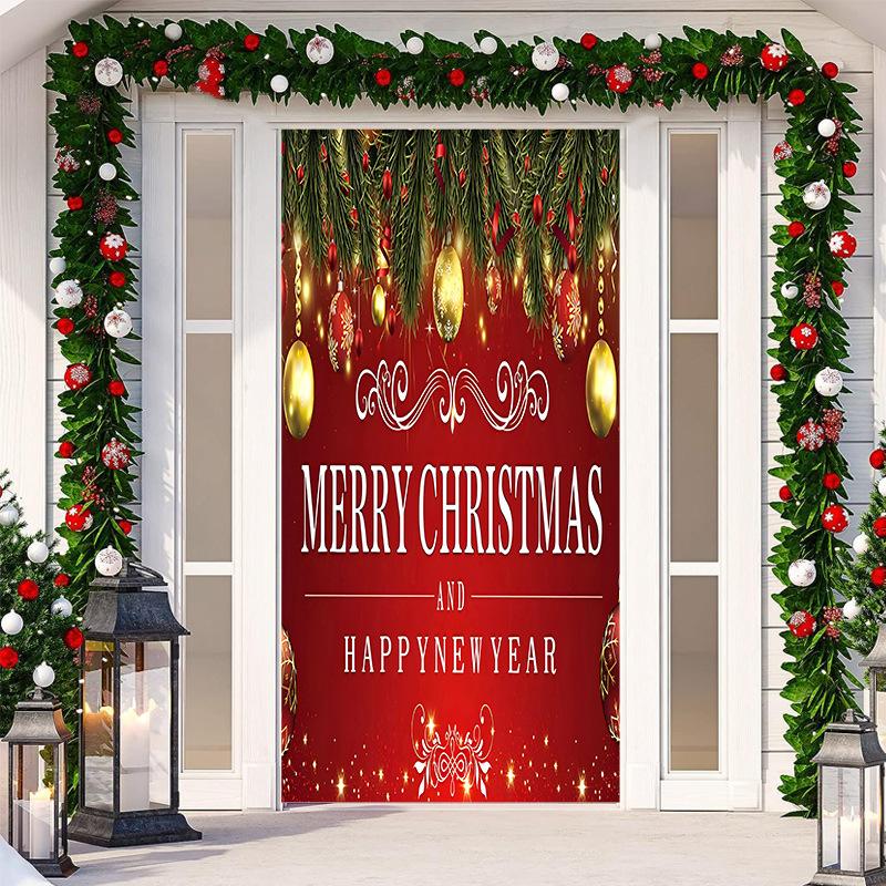 Рождественские дверные наклейки, украшения, уличный гобелен, веселый рождественский баннер для домашней вечеринки