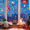 9 Sheets Christmas Install Claus Sticker Reusable Easy To Santa Snowman Pattern Window Decals for