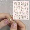 Japanese Nail Art Stickers Ins Small Fresh Tulips 3D Gold-plated Glue Waterproof Long-lasting Nail Stickers Accessories