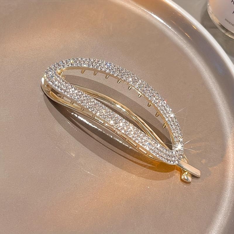 1 шт. Элегантный декоративный зажим для волос со стразами | Винтажный нескользящий зажим для захвата волос для женщин и для повседневной носки