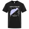 Hippo Sleeping On Math Problem Print Man Tshirts Summer Tshirt Breathable O-Neck Short Sleeve Loose Tshirt Cotton Tops 80265