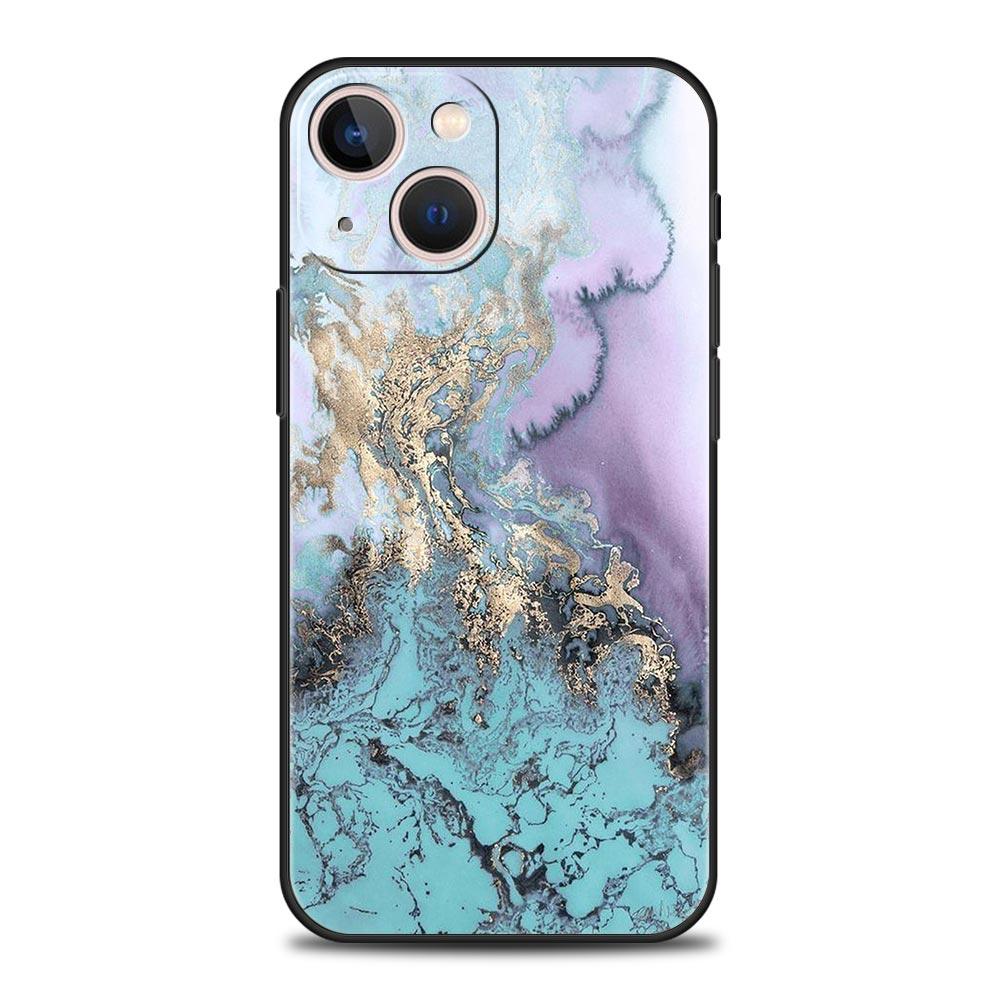 Винтажный мраморный чехол для телефона для iPhone 17 16 15 14 13 12 11 Pro Max 17 Air Plus Ударопрочный мягкий ТПУ корпус Fundas Capas Сумки