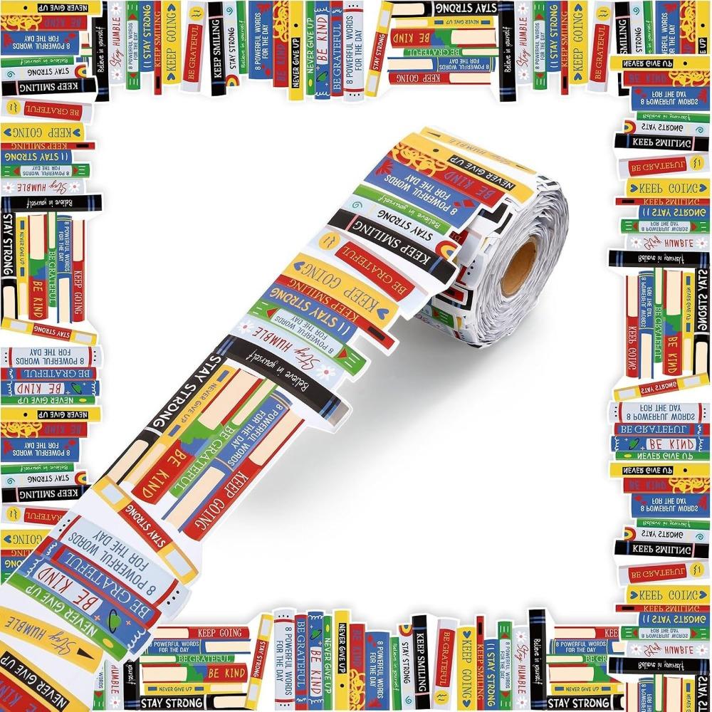 Self Adhesive Border Sticker Roll Book Pattern Classroom Border Sticker Library Decor