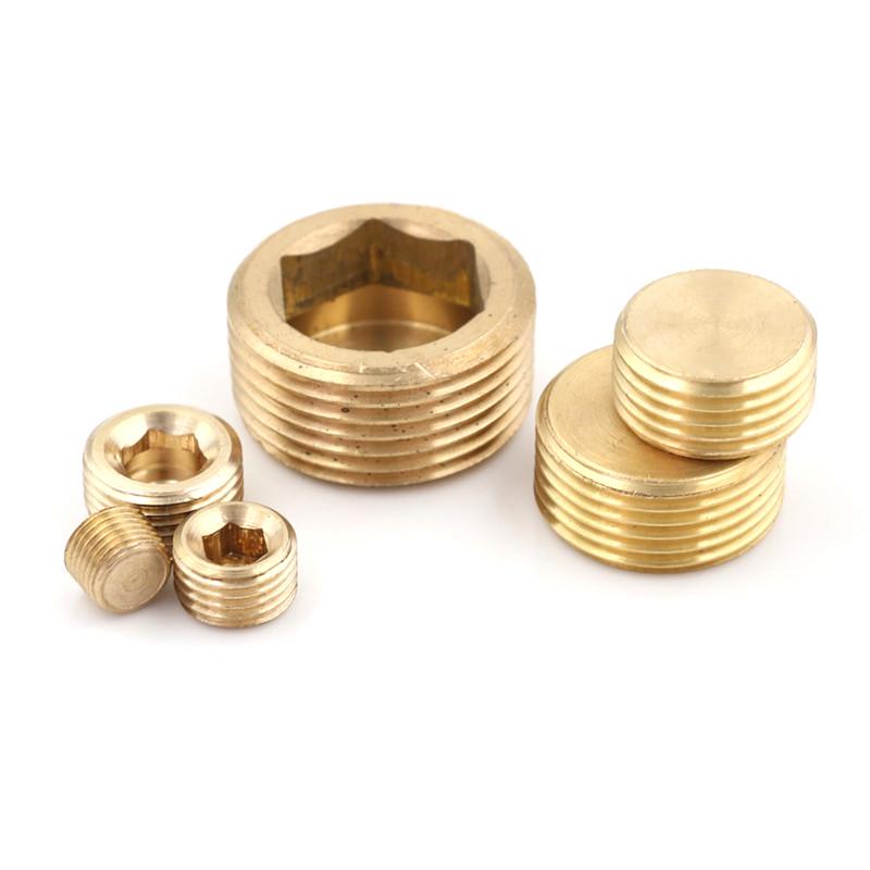 1/8" 1/4" 3/8" 1/2" Npt Латунная Внутренняя Шестигранная Резьба Гнездо Трубная Заглушка