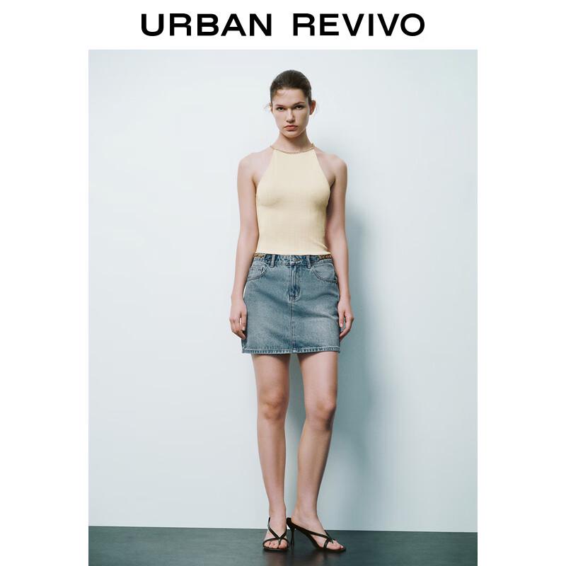 Женский вязаный жилет на металлической цепочке UR