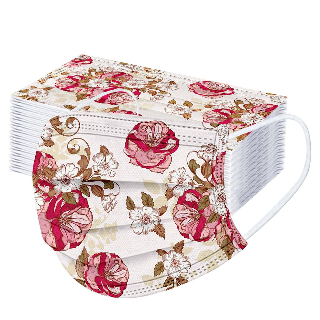 50 шт. трехслойная защитная пыленепроницаемая одноразовая маска с мультяшным принтом для взрослых