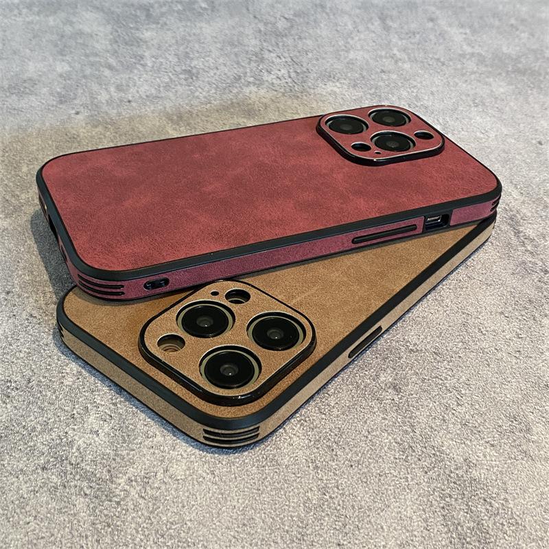 Текстура ретро-замши подходит для чехлов для телефонов Apple 14promax, IPhone13 Business 12 противоударных 11 защитных чехлов