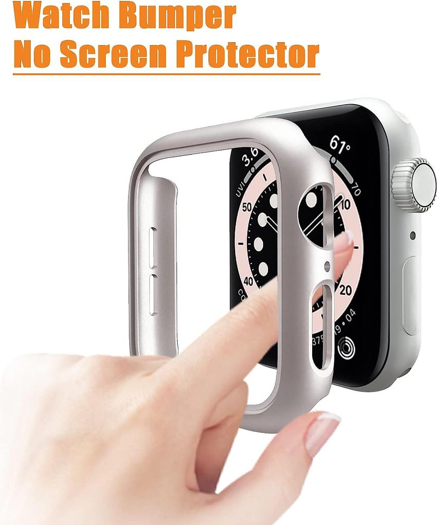 Cover For Apple Watch Case 6 se 5 3 44mm 40mm 42mm 38mm Accessories PC Screen Protector bumper iWatch series 7 8 41mm 45mm Case