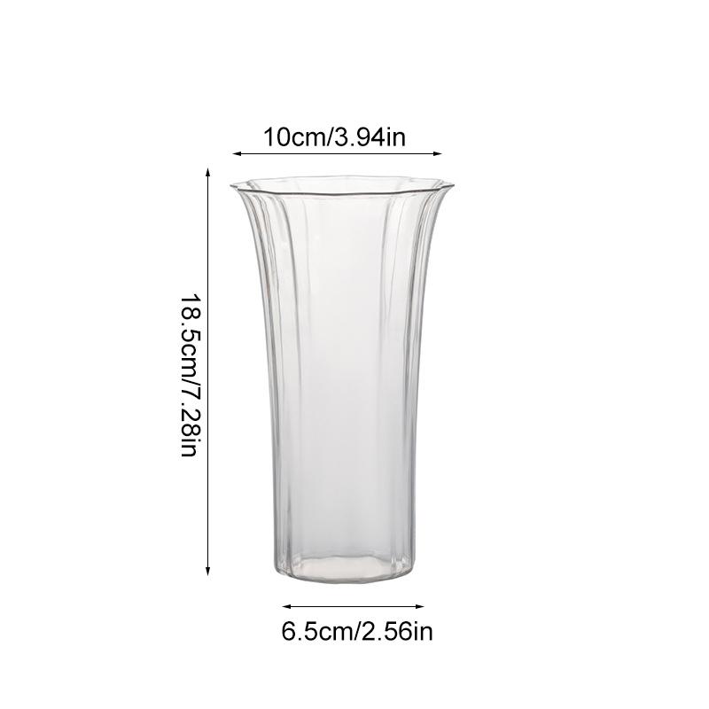 1PC Transparent Vase Decorative Ornament Flower Bucket Household Flower Pot Hydroponic Ware Imitation Glass 5 Styles
