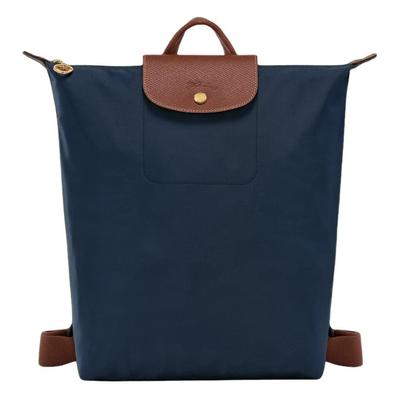 Le Pliage Original Текстурированный Логотип Регулируемый Широкий Плечевой Ремень Переработанное Полиамидное Волокно Сумка-Рюкзак Женский рюкзак Темно-Синий 10284089P68