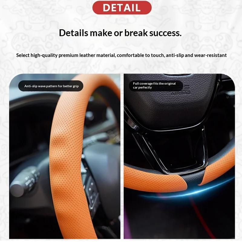 For Ford Car steering wheel cover all season universal anti slip breathable Nappa leather ultra-thin all inclusive handle-