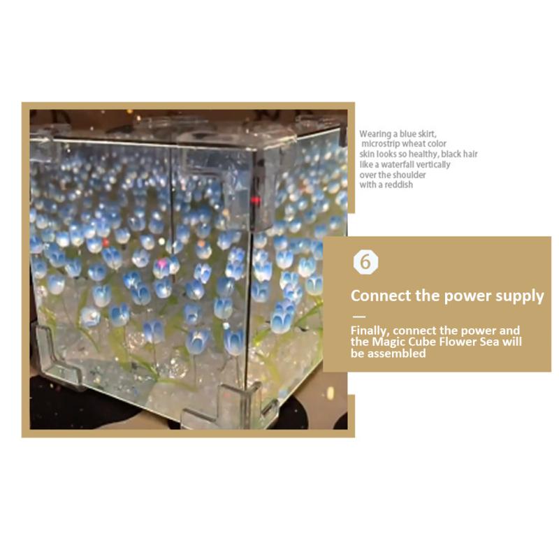 Лампа-тюльпан, ночник с цветком тюльпана своими руками, квадратное зеркало ручной работы, настольная лампа-тюльпан, украшение рабочего стола