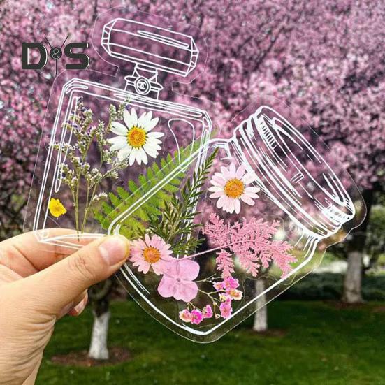 20/100 шт. Прозрачные закладки для книг из сухоцветов своими руками, прозрачные закладки для книг из прессованных цветов с кисточками, самоклеящиеся наклейки для банок