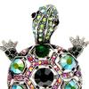Tortoise Brooch Rhinestone Faux Crystal Colorful Turtle Pin Brooch Lapel Pins Vintage
