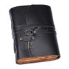 Vintage Handmade Leather Diary with Antique Key Closure  (A5) - 200 Handmade Deckle Edge Pages - Black Color