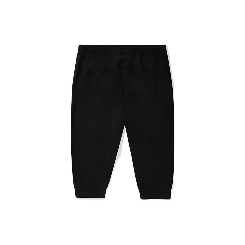 Li Ning Three-Quarter Sports Pants Running Fitness Fashion Trend Comfortable Breathable Men Pants Black AKQS423-1