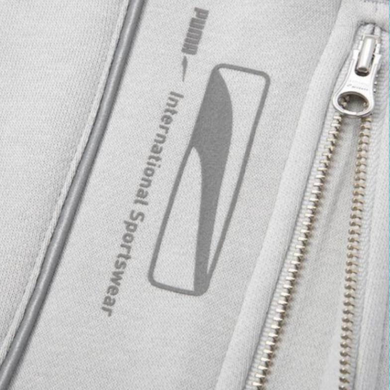 Puma Флисовые брюки средней посадки с манжетами и буквенным принтом, спортивные повседневные брюки унисекс, серые 625079-80