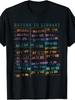 A Vintage Library Card T-Shirt Featuring a Bookish Rainbow Design, Perfect for Casual Wear In Any Se