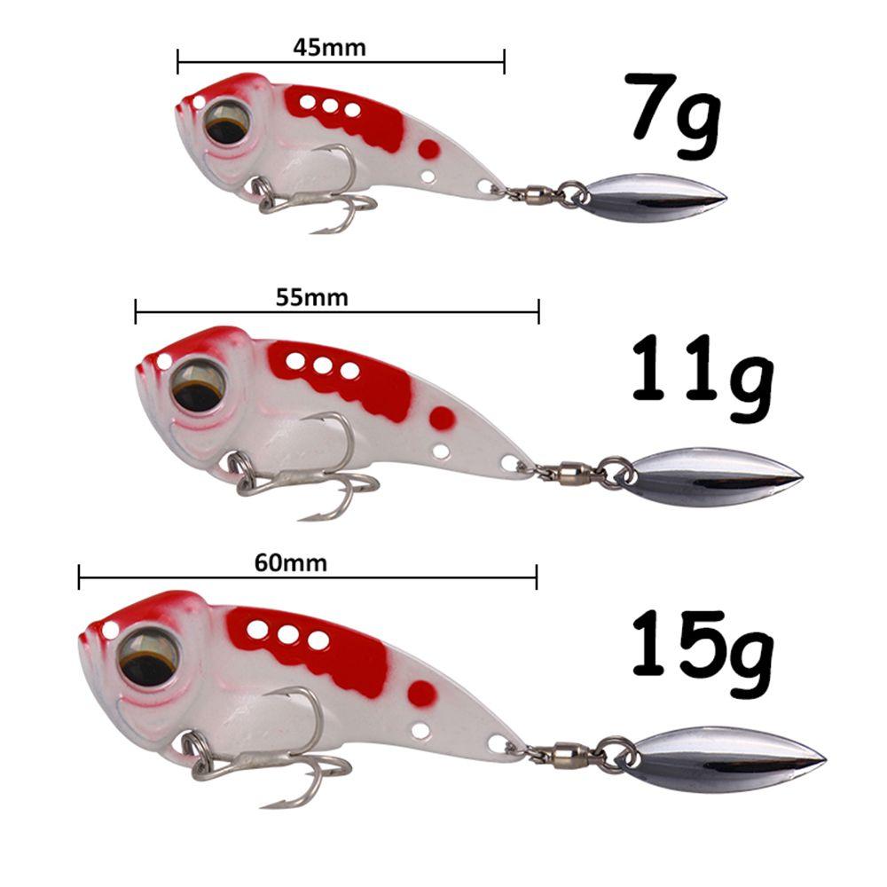 Bass Spoon Metal Vibration Rotate Metal Fishing Bait Wobblers Crankbaits Treble Hook VIB Lure
