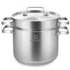 Premium Stainless Steel Tall Steamer Pot for Asparagus, Vegetables, Spaghetti, and Pasta, Stovetop Cookware with Removable Perforated Basket and Lid,