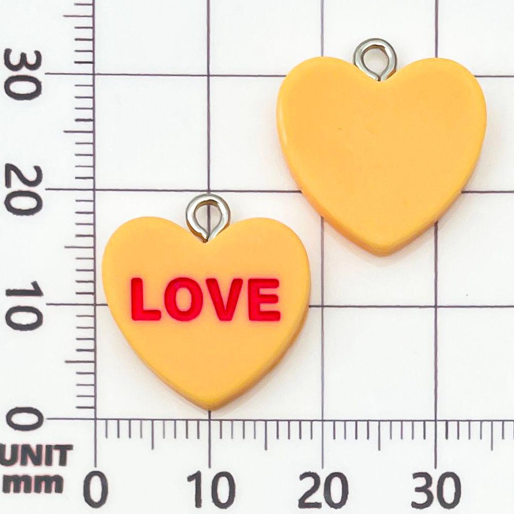 12-цветные смоляные кулоны в форме сердца с надписью LOVE для изготовления украшений своими руками