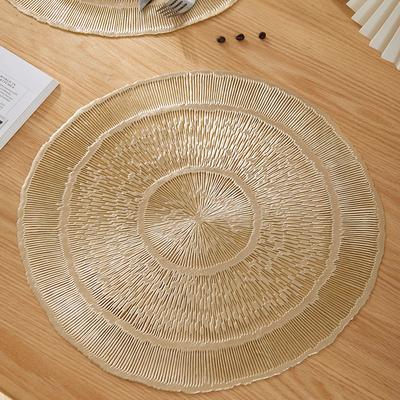Jellyfish Round PVC Injection-molded Gold-silver Placemat, Pot Mat, Table Mat, Heat Insulation, Modern Minimalist Tableware Dining Table