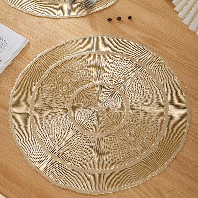 Jellyfish round PVC injection-molded gold-silver placemat, pot mat, table mat, heat insulation, modern minimalist tableware dining table