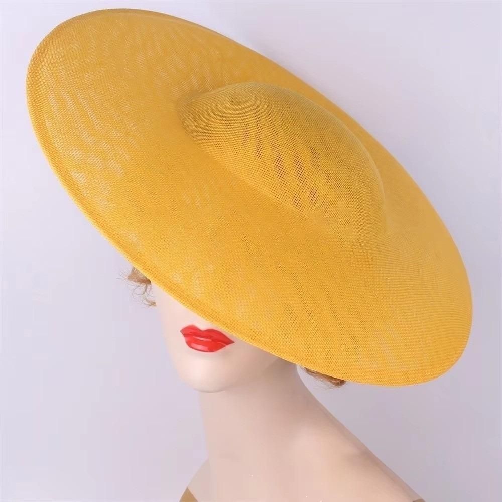 Solid Color Mesh Hat Wide Brim Masquerade Top Hat Fashion Vintage Fascinator Hat  Girl