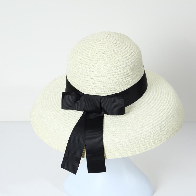 Ladies Women Sun Hat Straw Spring Summer Floppy Beach Wide Brim Hat