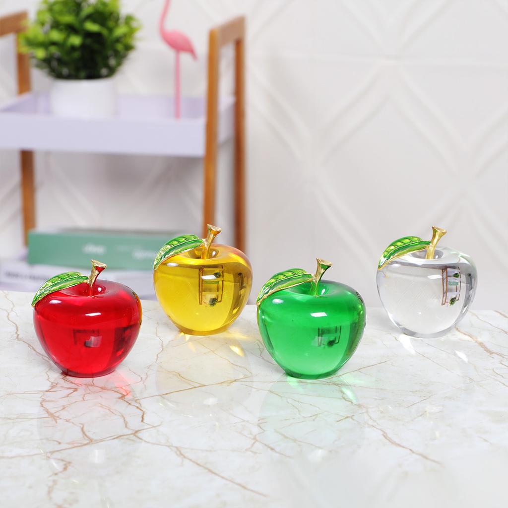 Christmas Crystal Sculpture Apple Decor Christmas Festival Atmosphere Holiday Decoration Crafts Crystal Car Home Decor