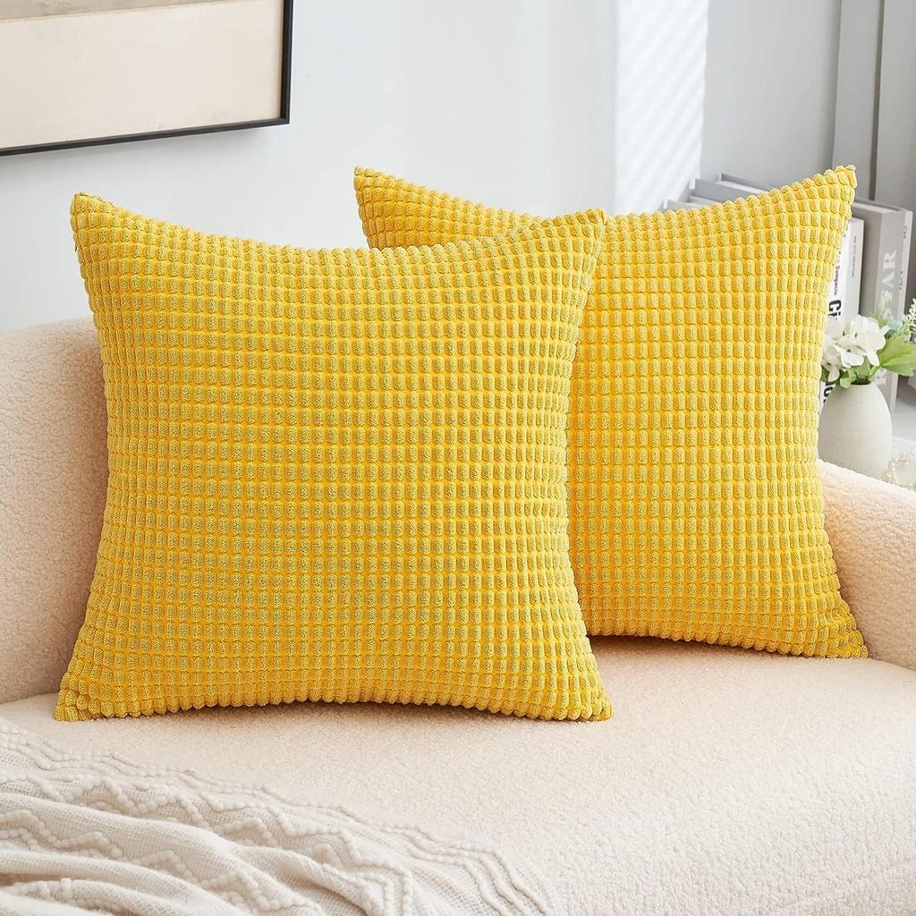 Nordic Corduroy Throw Pillow - Modern Sofa Cushion with Corn Kernel Design