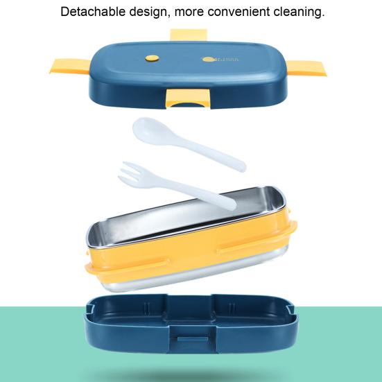 1000 мл Герметичные контейнеры для ланча Компактный стильный ланч-бокс из нержавеющей стали с термоизоляцией для дома