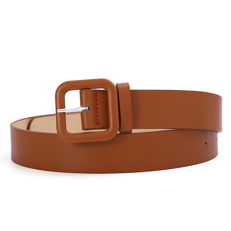 Женский универсальный черный кожаный ремень - модный аксессуар в корейском стиле для джинсов